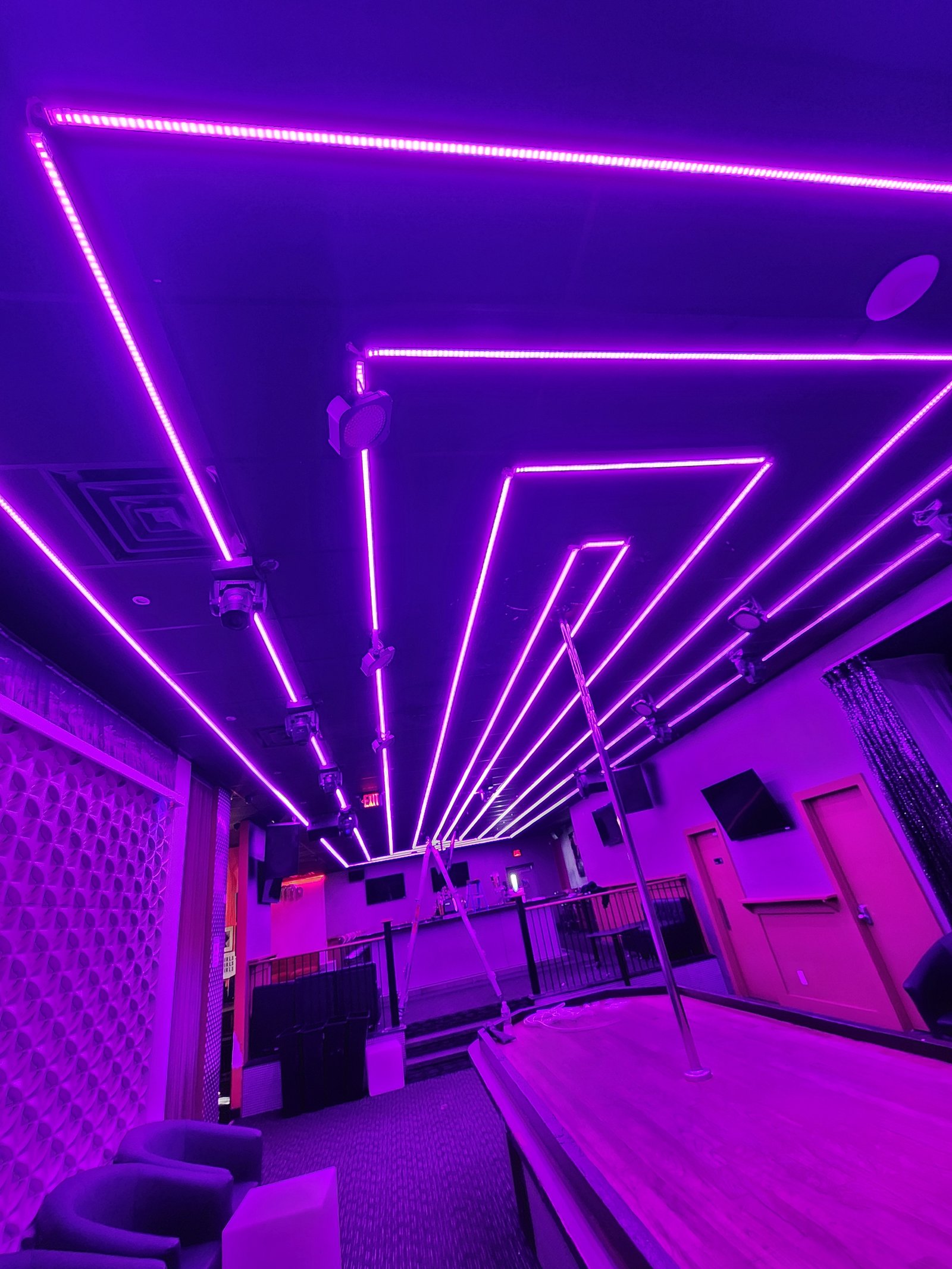 Custom LED pixel lighting and DMX control installed by JRO Solutions.